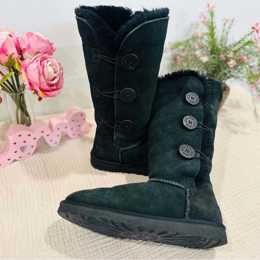 UGG Women's Tall Bailey Button Boots - Black, Size 8